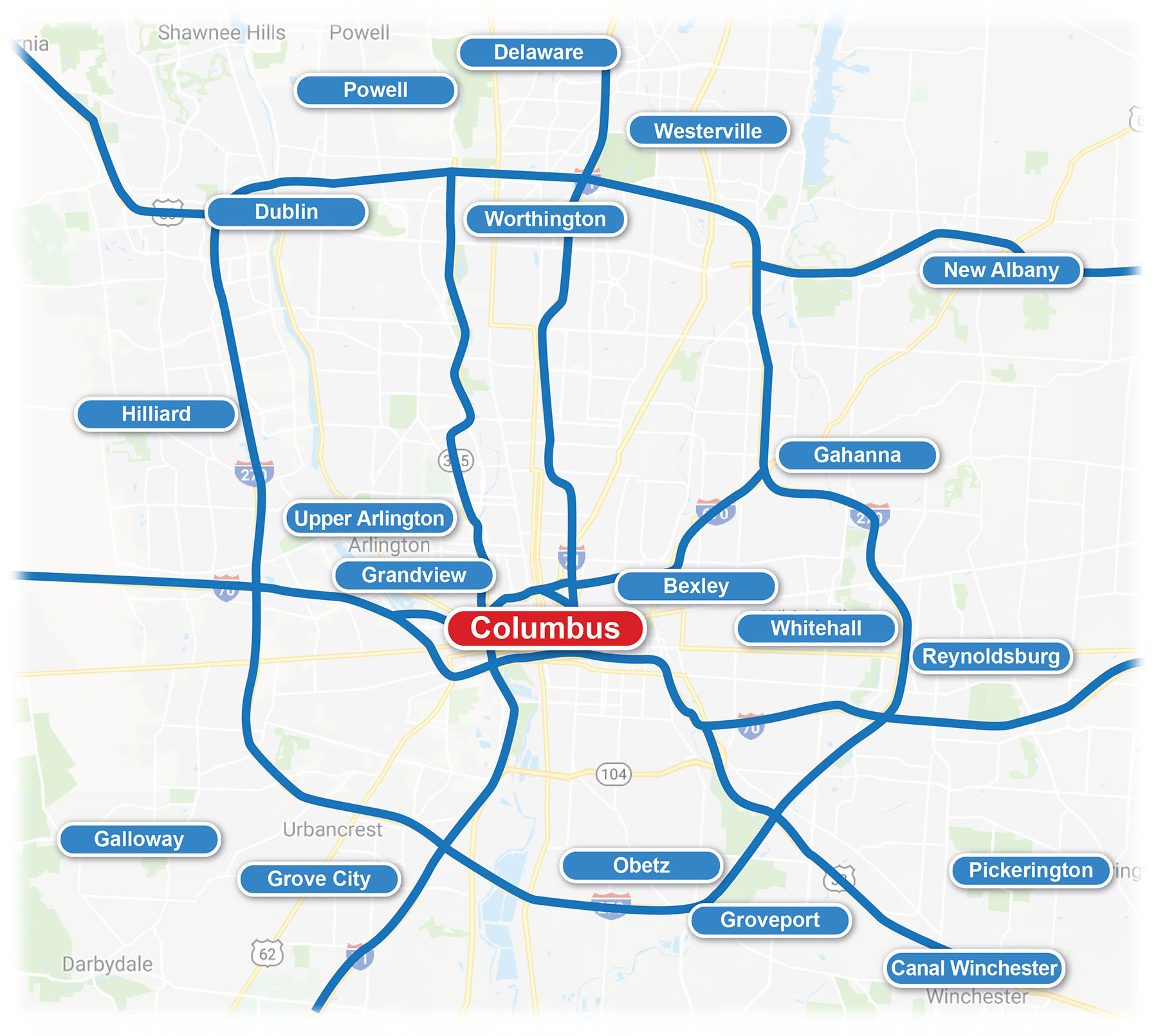 Map of air duct cleaning Columbus Ohio for air duct cleaning near me
